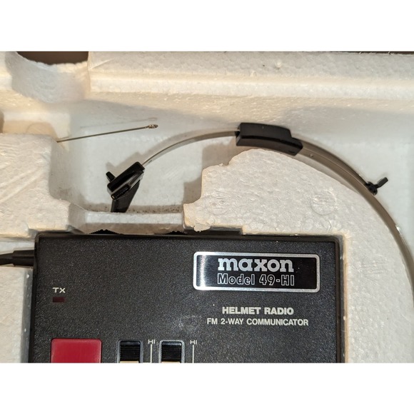 Vintage Maxon FM 2 Way Helmet Radio Driver Passenger Intercom 49-Hi Never Used - Picture 7 of 12